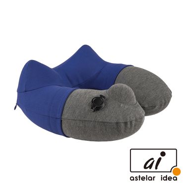 travelmall手動旅行充氣枕/ 藍