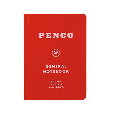 日本 HIGHTIDE Penco 軟皮橫線筆記本/ A6/ 紅