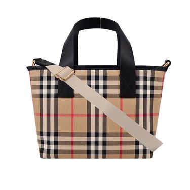 BURBERRY  經典格紋帆布托特包(典藏米色)/平行輸入