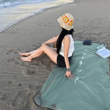 Umade 萬用快乾旅行浴巾-恐龍時代-石松綠/M號