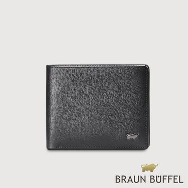 【BRAUN BUFFEL 德國小金牛】台灣總代理 波索-A 8卡男夾-黑色/BF519-313-BK