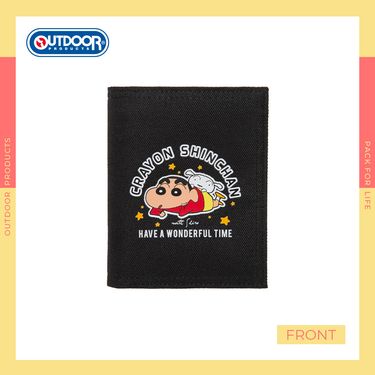 OUTDOOR 蠟筆小新Crayon Shinchan對折短夾/ 黑色/ ODCS23R06BK