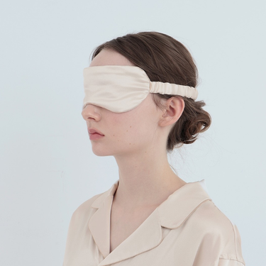 【Foo Tokyo】純蠶絲眼罩 珍珠白