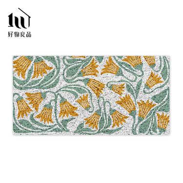 【好物良品】60x120cm_花卉系列獨家設計可剪裁玄關絲圈刮泥地墊/ 60x120cm/ 青葉藤花