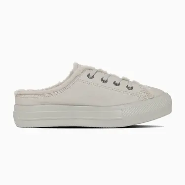 日本限定 Converse ALL STAR LIGHT PLTS BOA MULE OX 絨毛厚底穆勒鞋 煙灰色/ 24 cm