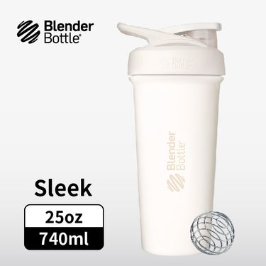 Blender Bottle Sleek按壓式不鏽鋼水壺/ 奶油白/ 25oz/ 740ml