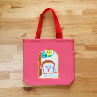 日本正版授權麵包小偷手提購物袋/ 紅玫款