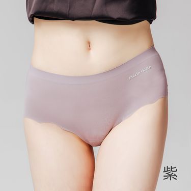 【ONEDER旺達棉品】美麗佳人裸感中腰無痕內褲/ 紫/ L