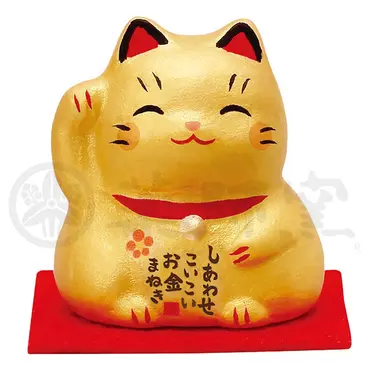 日本藥師窯錦彩大福招財貓/ 金