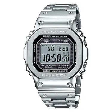 CASIO 卡西歐 G-SHOCK 全金屬太陽能電波手錶-銀 GMW-B5000D-1