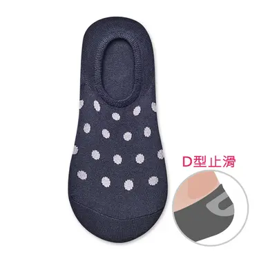 【ONEDER旺達棉品】涼感點點止滑隱形襪/ 黑-01/ 22-26