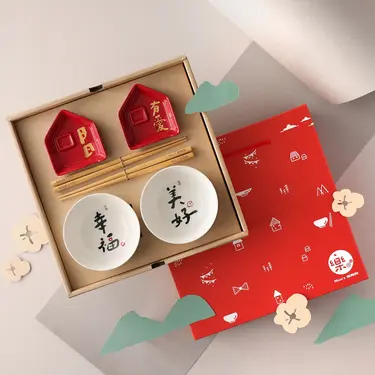 Mao's樂陶陶日日有愛幸福美好醬油碟彭派組