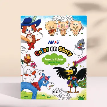 AMOS 24頁畫冊著色本/ 伊索寓言