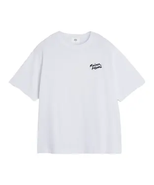 MAISON KITSUNÉ 明亮白手繪LOGO寬鬆短TEE/_中性/男/ M