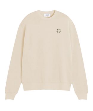 MAISON KITSUNÉ 燕麥奶茶色變化狐狸頭LOGO舒適衛衣_中性/男/ XS
