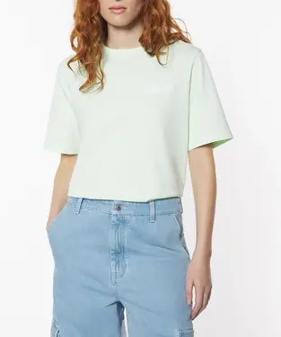 MAISON KITSUNÉ 萊姆奶油綠手繪LOGO舒適短TEE_女/ M