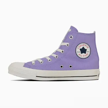 日本限定 Converse x CHIIKAWA 吉伊卡哇 限量聯名款帆布鞋 高筒小桃紫色/ 22 cm