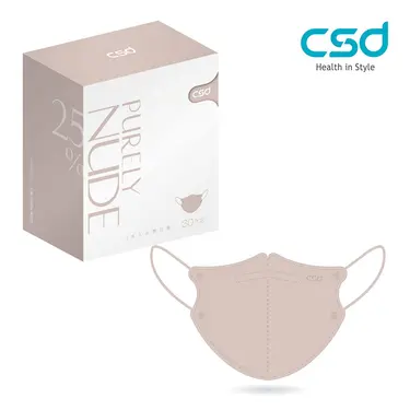 CSD中衛醫療口罩/ 成人立體3D/ Purely Nude/ 25度裸/ 30片/ 盒