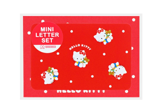 日本 sun-star 三麗鷗 Sanrio Characters 迷你信封信紙組/ Hello Kitty/ 波點
