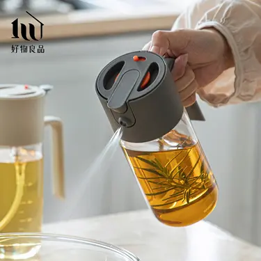 【好物良品】550ml_減脂飲食控制高品質兩用噴油壺/ 550ml/ 灰色
