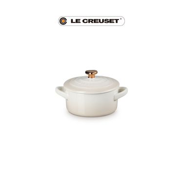 LE CREUSET瓷器迷你圓烤盅/ 心型金頭/ 蛋白霜