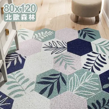 【ONE HOUSE】高彈超大可裁剪絲圈多功能地墊 80x120CM/ 北歐森林