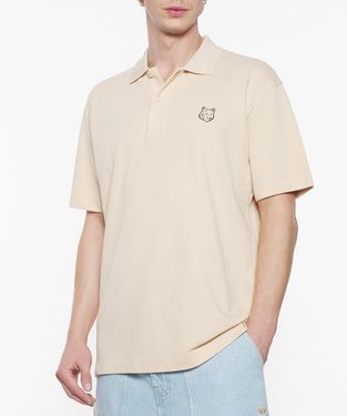 MAISON KITSUNÉ 燕麥奶茶色變化狐狸頭LOGO舒適POLO衫_中性/男/ L