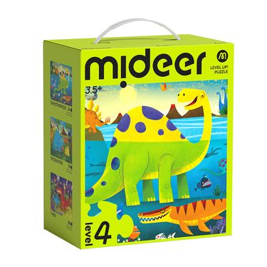 MiDeer進階式拼圖/ 恐龍世界/ LEVEL4