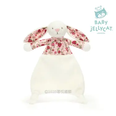 Jellycat碎花典雅白兔Berry安撫甜睡巾