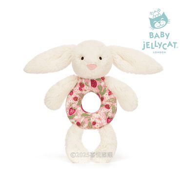 Jellycat碎花典雅白兔Berry手搖鈴