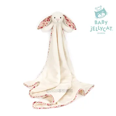 Jellycat碎花典雅白兔Berry安撫毛毯