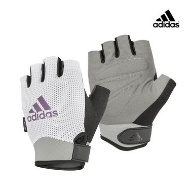 adidas 愛迪達 女用透氣訓練手套-象牙灰 (S)