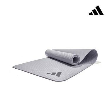 adidas 愛迪達 環保壓紋瑜珈墊-4mm (銀河灰)
