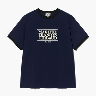 MARITHÉ FRANÇOIS GIRBAUD/ CLASSIC LOGO COLOR POINT TEE 中性款 經典LOGO配色滾邊短袖T恤 深藍navy/ S
