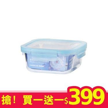 LocknLock樂扣樂扣藍莓慕斯耐熱玻璃保鮮盒/ 正方形/ 800ml