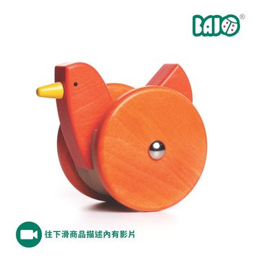 BAJO動物系列/ 搖搖小雞啟蒙木玩/ 紅色