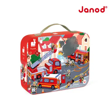 Janod厚片拼圖/ 救火時間/ 24pcs