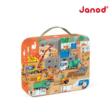 Janod厚片拼圖/ 忙碌工地/ 36pcs