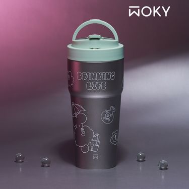 WOKY沃廚 x KINGJUN Ti純鈦渾圓杯/ 770ml/ 蠢兔