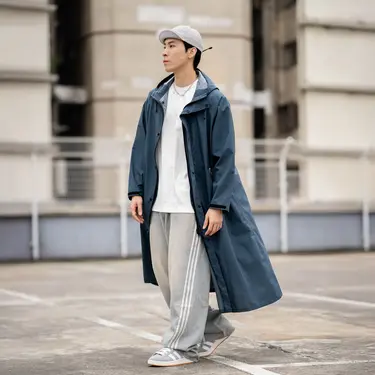 MECOVER Pro｜ 輕防水風衣外套 (俐落剪裁/快速穿脫)-雨霧藍M/L