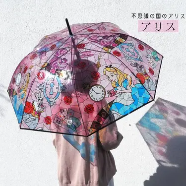 【J's】迪士尼彩繪玻璃風雨傘/ 愛麗絲