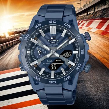 CASIO 卡西歐 EDIFICE 靛藍色 方程式賽車藍芽手錶 ECB-2000CB-2A