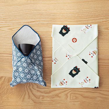 日本霜山 多用途相機防撞百折布/百貼自黏收納布(40x40cm)/ 招財貓