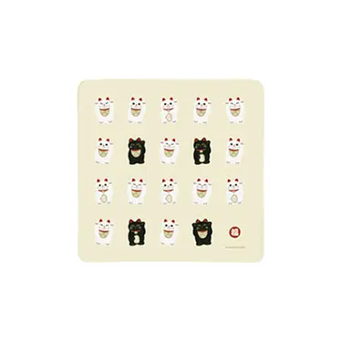 日本霜山 多用途相機防撞百折布/百貼自黏收納布(40x40cm)/ 招財貓