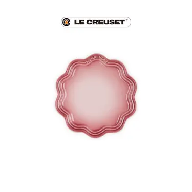 LE CREUSET瓷器蕾絲花邊盤/ 18cm/ 櫻花粉