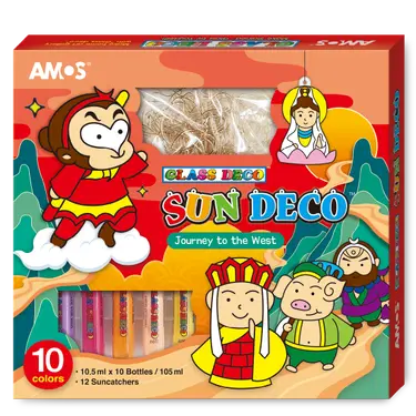 AMOS 10色西天取經主題模型版DIY玻璃彩繪組