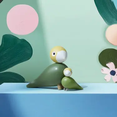 北歐櫥窗/Kay Bojesen LLiv & Lykke 木頭對鳥(綠)