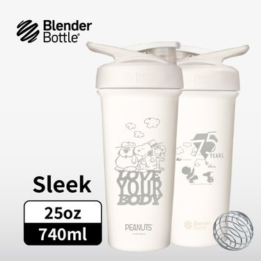 BlenderBottle Sleek按壓式不鏽鋼水壺/ 史努比SNOOPY/ 友情相伴/ 25oz/ 740ml