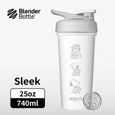BlenderBottle Sleek按壓式不鏽鋼水壺/ 史努比SNOOPY/ 放飯時間/ 25oz/ 740ml