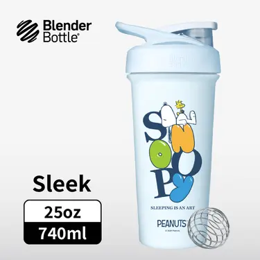 BlenderBottle Sleek按壓式不鏽鋼水壺/ 史努比SNOOPY/ 躺平是藝術/ 25oz/ 740ml